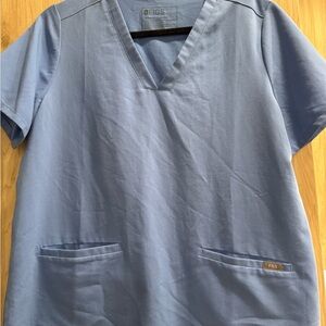 Figs Men's Light Blue V-Neck Shirt